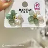 Natural true pearl crystal jade style earrings, ins elegant and personalized earrings, original natural pearl pearl necklace, necklace jewelry Specification image